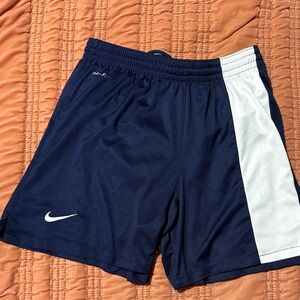 Nike Youth Athletic Shorts in Navy and White